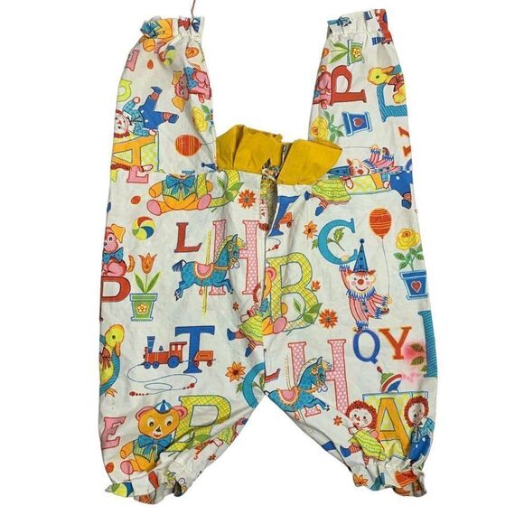 Vintage 70s Handmade Childs Clown Costume 6 Raggedy Ann Elastic Ruffle - Picture 6 of 6